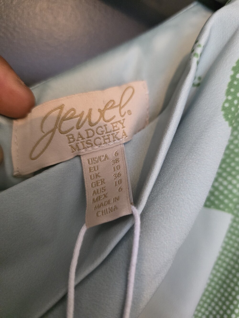 NWT Jewel Badgley Mischka Floral Maxi Dress Green Blue Belted Wedding Guest $198 - Picture 10 of 13
